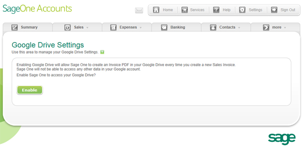 Google Drive Settings