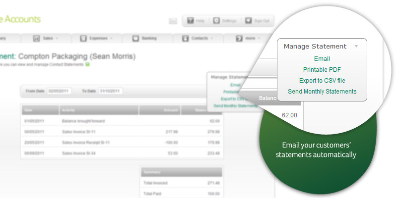 Keep on top of your customers with recurring statements